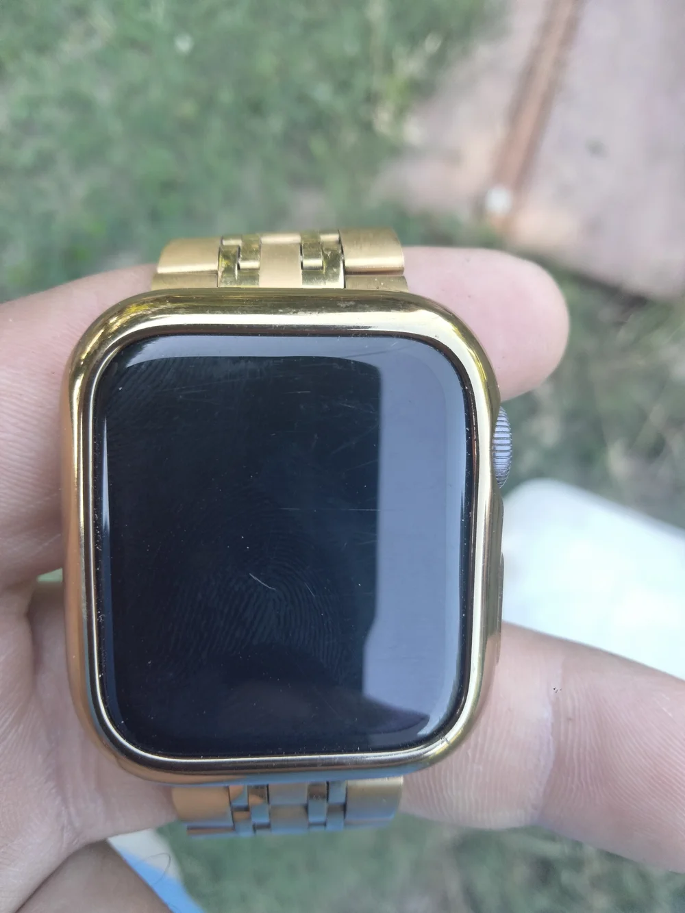 24K Gold Plated 44MM Apple Watch SERIES 4 Gold Links Band CUSTOM Free
